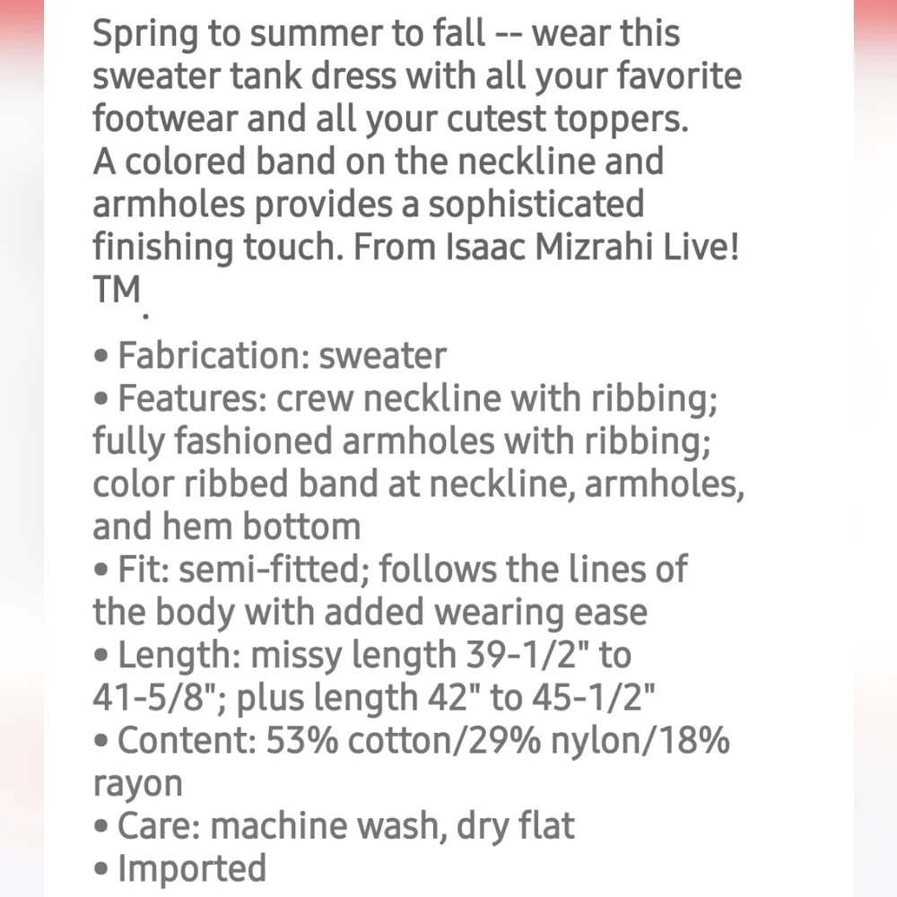 Isaac Mizrahi sweater knit tank dress - Picture 4 of 8